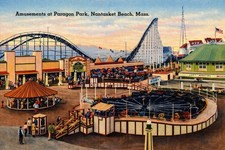 Modern Reprint Postcard PARAGON PARK, NANTASKET BEACH, MASS Amusement D588 picture