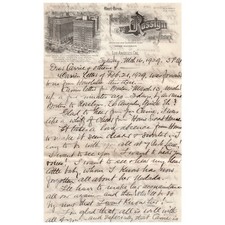 1929 Original 2 Page Letter on Letterhead New Hotel Rosslyn Los Angeles CA SE4 picture
