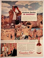Vintage 1943 Canadian Club Whisky Magazine Print Ad Bryce Canyon Utah WWII Era picture