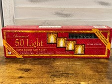 Vintage Foremost 50 Light Super Bright Add-A-Set 18ft. Clear NOS Tested Works  picture