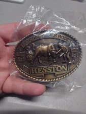 Vintage 1981 Hesston National Finals Rodeo Belt Buckle - NOS/SEALED...... picture