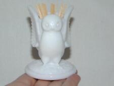 Vintage WESTMORELAND Milk Glass Winged Owl TOOTHPICK Or Match HOLDER picture