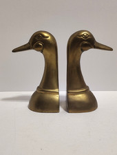 VTG Pair Brass Duck Head Bookends Made in Taiwan 6