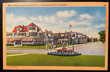 Vintage Postcard 1930-1945 Main Avenue on a Sunday, Ocean Grove, New Jersey (NJ) picture
