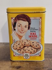 1980-90s Vintage Nestle Toll House Cookie Yellow Commemorative Tin C. 1939/42/54 picture