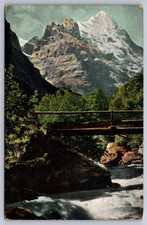 Grindelwald Switzerland Eiger Mountain c.1907 Antique Postcard picture
