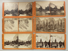 (6) Yosemite Valley California Watkins Pacific Coast Stereoview Photos picture