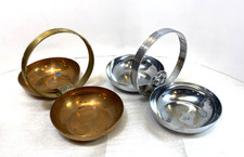 Vintage Chase Candy-Nut Servers, Copper and Chrome - Lot of 2 picture