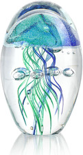 Hand Blown Glass Jellyfish Figurine picture