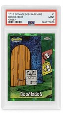 Topps 2025 SpongeBob Sapphire #2 DoodleBob Green Parallel PSA 9 148875676 picture