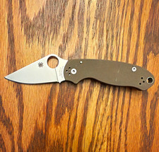 Spyderco Para 3 Brown G-10 CPM S35VN Plain Edge picture