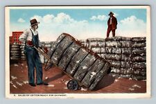 Bales Cotton Ready For Shipment, c1919 Vintage Postcard picture