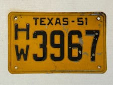 1951 Texas License Plate picture