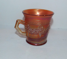 NEAT VINTAGE FENTON MARIGOLD CUP OR MUG FLORAL DESIGN HAS CHIP ON BOTTOM picture