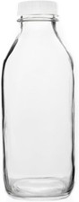 Glass Classic Milk Bottle With Lid, 32 oz or 1 Quart Capacity picture