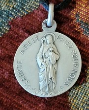 St. Adele Sterling Vintage & New Medal Catholic France Karo Penin Patron Of Arts picture