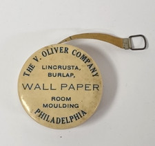 Antique V Oliver Company Philadelphia PA Wallpaper Ad Celluloid Tape Measure picture