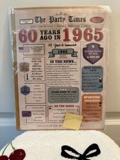 60 Years Ago in 1965 Vintage-Style Wall Poster - Red & Cream picture