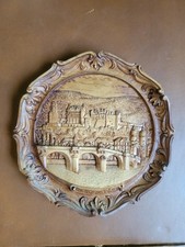 Vtg Heidelberg Germany 3D Bas Relief Wall Plaque 6.5” Wood Resin Signed G Minors picture