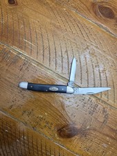 Vintage Case XX USA 22087 SS Black Handle 2 Blade Folding Jack Pocket Knife picture