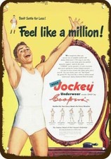 1950 JOCKEY Men's Underwear Vintage-Look-Edge **DECORATIVE REPLICA METAL SIGN** picture