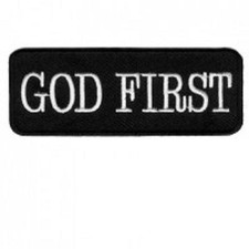 GOD FIRST CHRISTIAN RELIGIOUS EMBROIDERED IRON ON PATCH*FREE SHIPPING** picture