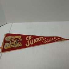 VINTAGE 50's 60's SOUVENIR FLAG PENNANT CD. Juarez Mexico 19