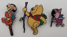 Rare HTF - DLR - Tigger, Pooh & Piglet Hiking 3-pin Set - Excellant Condition picture