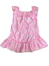 VTG Hawaiian Ruffle Dress Sz XL Pink Tropical Floral Made In Hawaii picture
