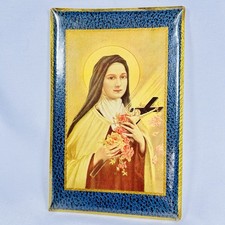 Vintage St Therese Of Lisieux Wall Plaque Catholic Little Flower Religious Icon picture