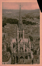 Rouen France Saint Maclou Church & Cathedral Aerial View Vintage Postcard picture