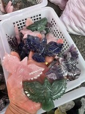 3pc Natural Mixed Quartz Carved eagle Crystal Reiki Decor Gift random delivery picture