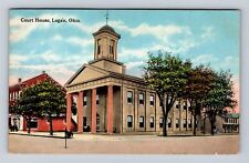 Logan OH-Ohio, Court House, Antique Vintage c1919 Souvenir Postcard picture