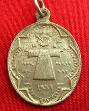 Vintage SAINT HELENA Medal 1933 JESUS HOLY ROBE TUNIC Aluminum Pendant GERMAN picture