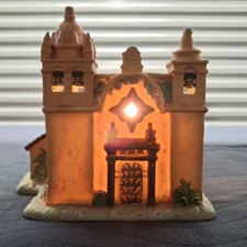 Vintage Mervyns California MISSION SAN CARLOS BORROMEO Lighted Church Christmas  picture