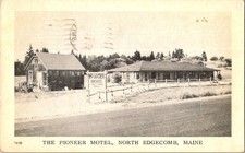 The Pioneer Motel North Edgecomb ME Posted 1951 Chrome Photo Postcard picture