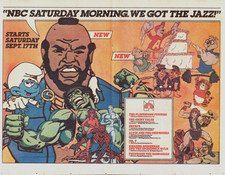 1983 NBC Saturday Morning Cartoons Promo 2 PG PRINT AD - MR T SMURFS SHIRT TALES picture