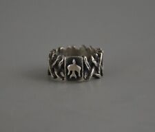 Vintage Navajo Indian Cast Silver Ring - Waterbird - picture