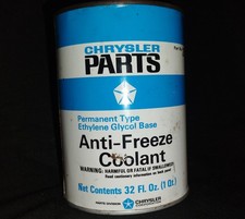 Scarce NOS Vtg Anti-Freeze Can CHRYSLER MOPAR Metal Qt. FULL Gas Oil Detroit USA picture