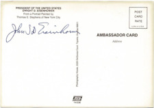 John S.D. Eisenhower signed autographed postcard AMCo COA 19488 picture