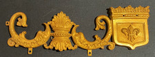 Antique brass Dolphin/Koi large furniture Mount Ormolu Pediment picture
