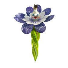 Laved Italy Blown Glass Anthropomorphic Flower 2003 Xmas Ornament Neiman Marcus picture