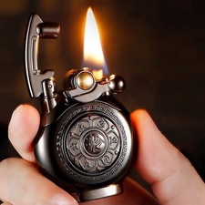 Vintage Antique Reusable Windproof Trench Lighter Unique Birthday Gift for Men  picture