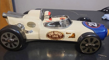 Heritage Ezra Brooks 155ml #21 Racing Car Ceramic Decanter w/ Stopper White/Blue picture
