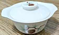 Porcelain Pine Cone Sugar Bowl With Lid/Handles Vintage Crazing on Lid/Base picture