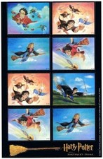 Harry Potter Hogwarts Quidditch Flying Keys Rectangle Stickers 2000 VINTAGE RARE picture
