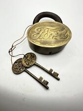 Ford Blacksmith Padlock Key Brass Lock Set x2 Working Keys SAME DAY SHIPPING picture