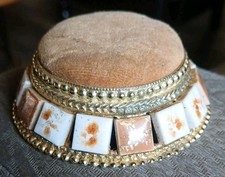Vintage Florenza Pin Cushion With Metal And Stone (R) picture