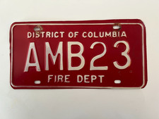 1960s District of Columbia Fire Department Ambulance License Plate VERY RARE picture
