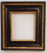 1880-1890 Dutch Style Ebonized Wood Frame Gilt Detail Renaissance Flemish picture